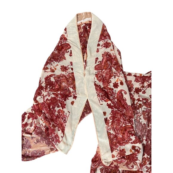 NEW Torrid Velvet Burnout Pink Red Whimsy Goth Fairy Kimono Cardigan Shawl Sheer - Picture 2 of 16